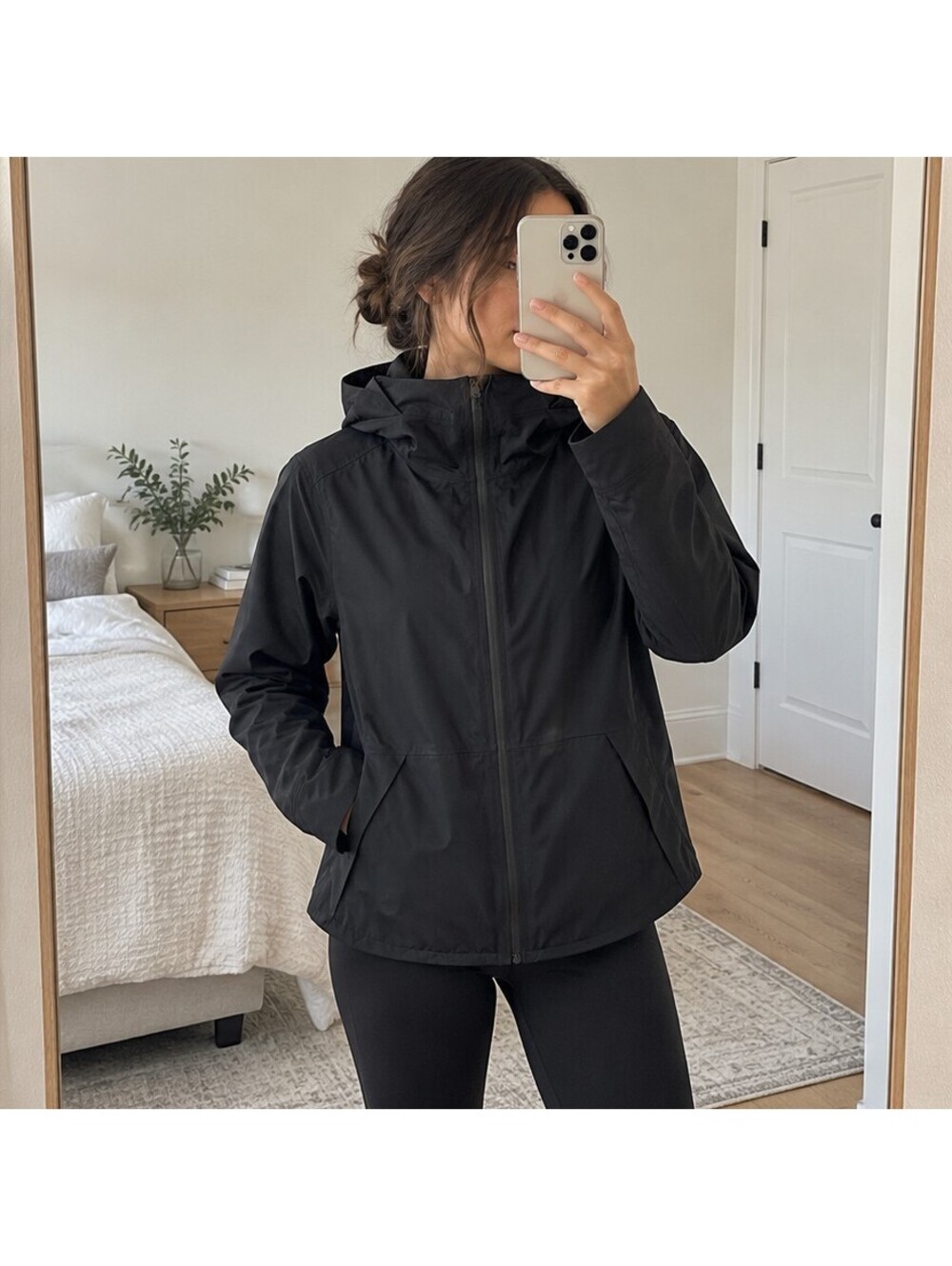 Lululemon Black Hooded Lightweight Jacket Size Regular 8